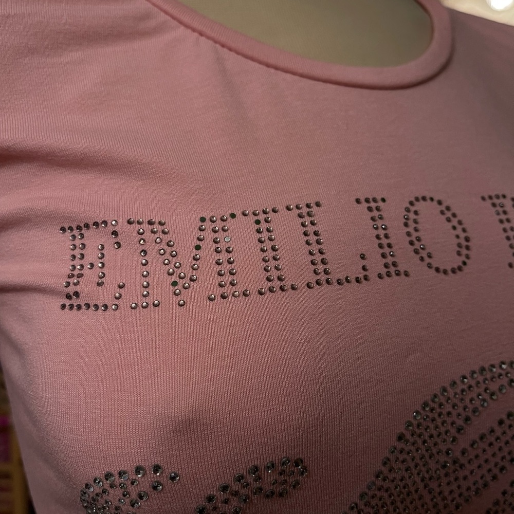 Emilio Pucci baby pink rhinestone tshirt - Picture 2 of 7